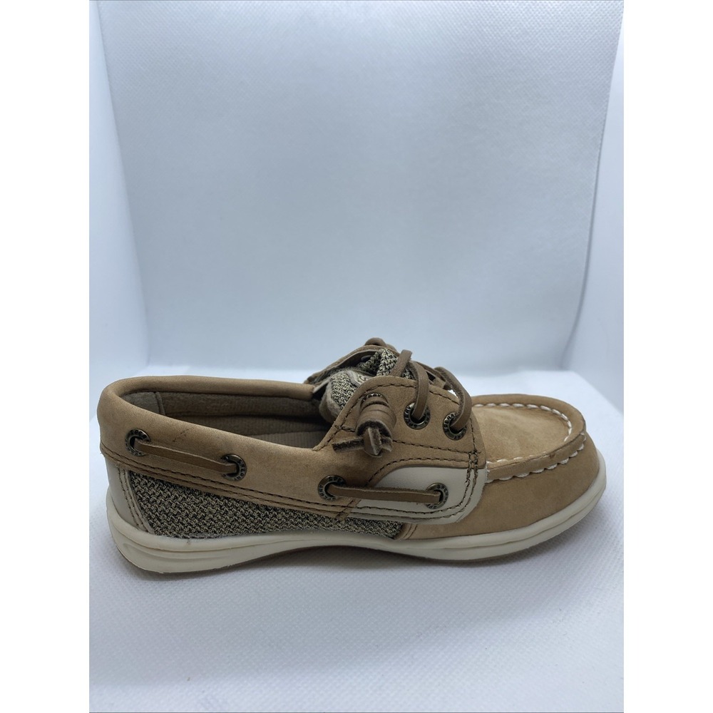 Sperry Top Sider Boat Shoes Girls Toddler Hook And Loop 8M Slip On Tan - Picture 6 of 11